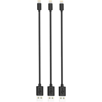 Кабель USB Timstool USB to Lightning 0.21 м 3шт Black (DC21-LT-BL)