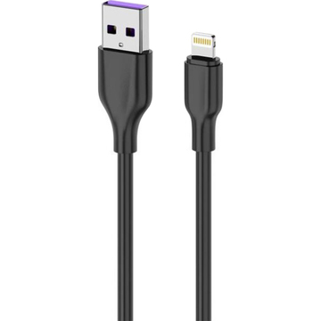 Кабель USB 2E USB-A - Lightning Glow 1m Black (2E-CCAL-BL)