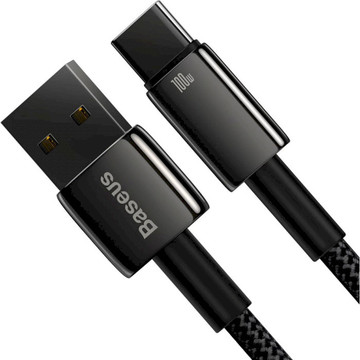 Кабель USB Baseus Tungsten Gold Fast Charging Data Cable USB to Type-C 100W 1m Black (CAWJ000001)
