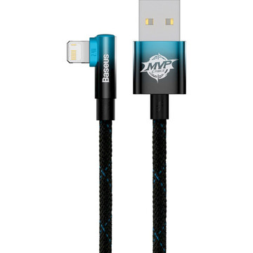 Кабель USB Baseus MVP 2 Elbow-shaped Fast Charging Data Cable USB to Lightning 2.4A 1m Black+Blue