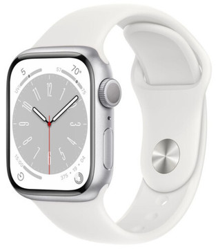 Смарт-годинник Apple Watch 8 GPS 45mm Silver Aluminium Case with White Sport Band - Regular (MP6N3UL/A) UA