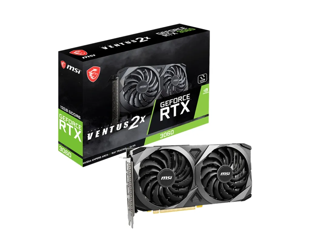 Видеокарта MSI GEFORCE RTX3060 8GB VENTUS 2X OC (RTX 3060 VENTUS 2X 8G OC)