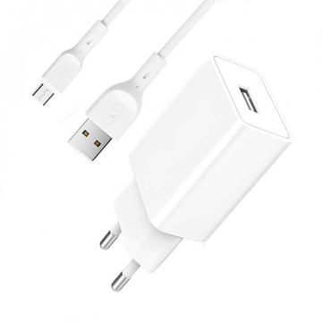 Зарядное устройство SkyDolphin SC36V (1USB, 2.4A) White (MZP-000118) + microUSB