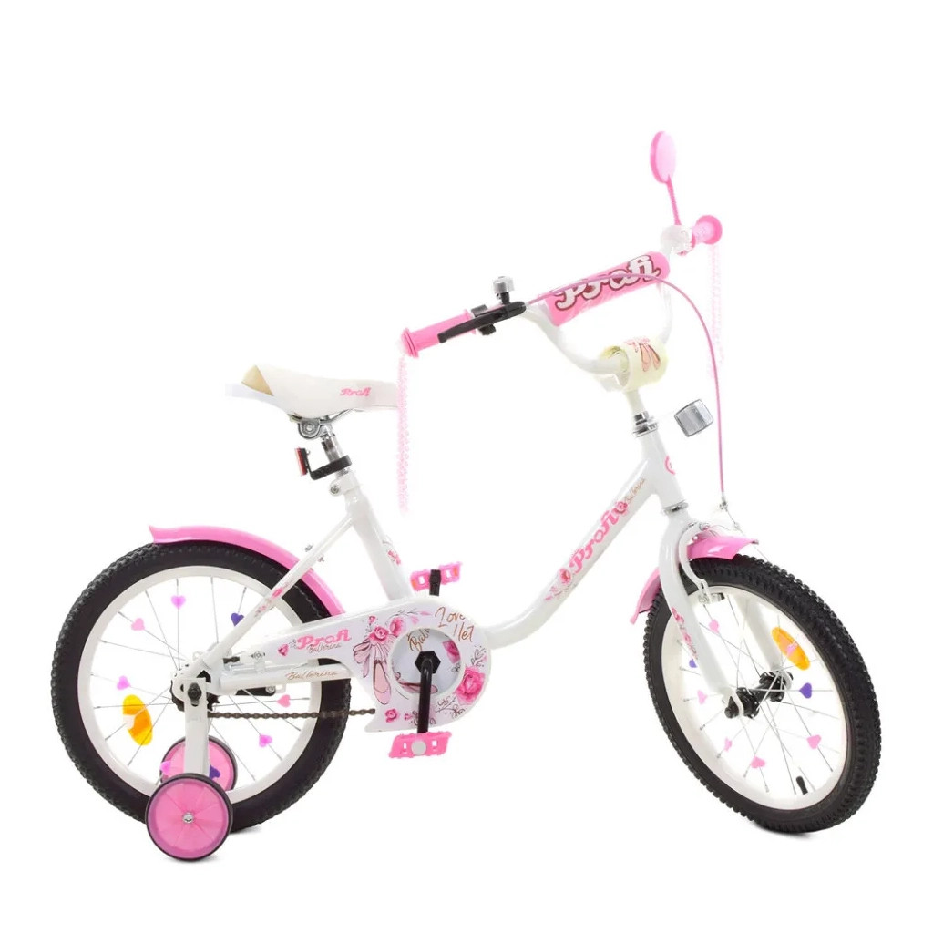 Дитячий велосипед Prof1 18" Flower Білий з рожевим (Y1885 white/pink)