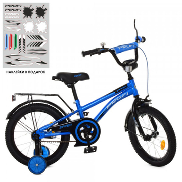 Детский велосипед Prof1 16" Zipper Синий/Черный (Y16212 blue/black)