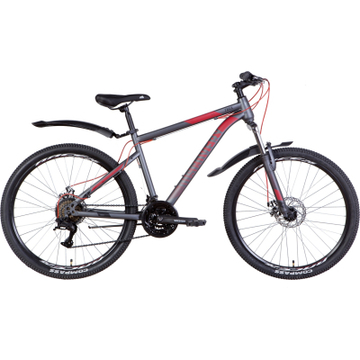Велосипед Discovery 26" Trek AM DD рама-15" 2022 Grey/Red (OPS-DIS-26-477)