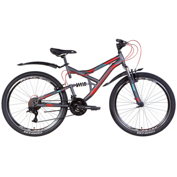 Велосипед Discovery 26" Canyon AM2 Vbr рама-17,5" 2022 Grey/Red (OPS-DIS-26-450)