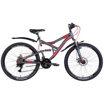 Велосипед Discovery 26" Canyon AM2 DD рама-17,5" 2022 Grey/Red (OPS-DIS-26-446)
