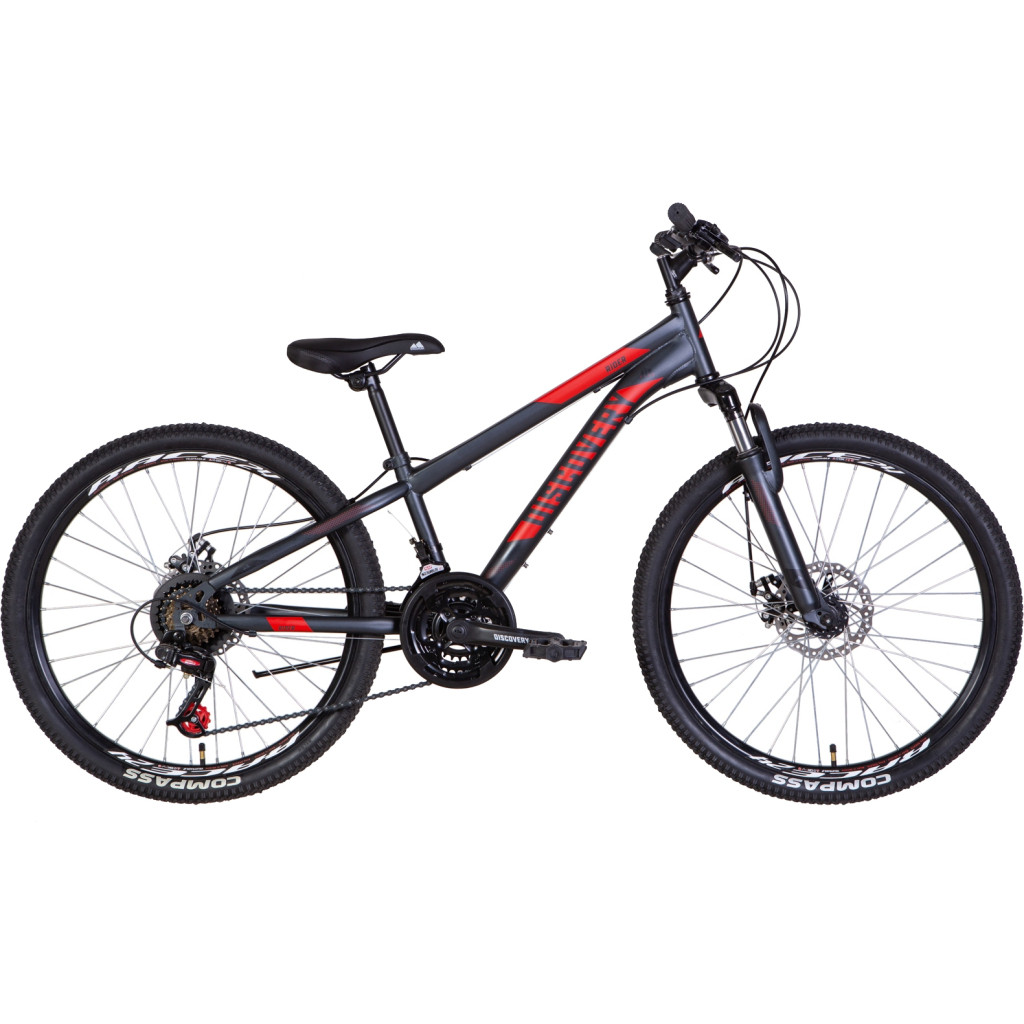 Велосипед Discovery 24" Rider AM DD рама-11,5" 2022 Grey/Red (OPS-DIS-24-310)