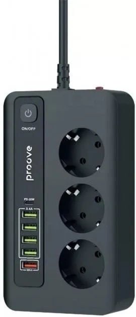 Мережевий фільтр Proove Power Socket PD-03 20W 2m Black