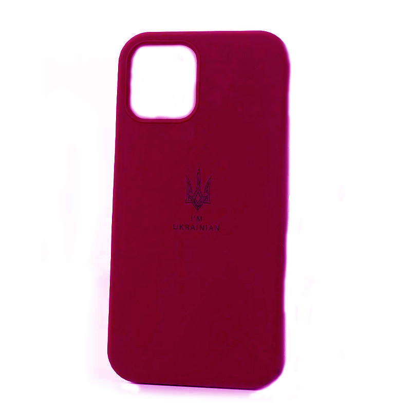 Чохол-накладка Apple Sillicon Case Soft for iPhone 13 Тризуб Crimson