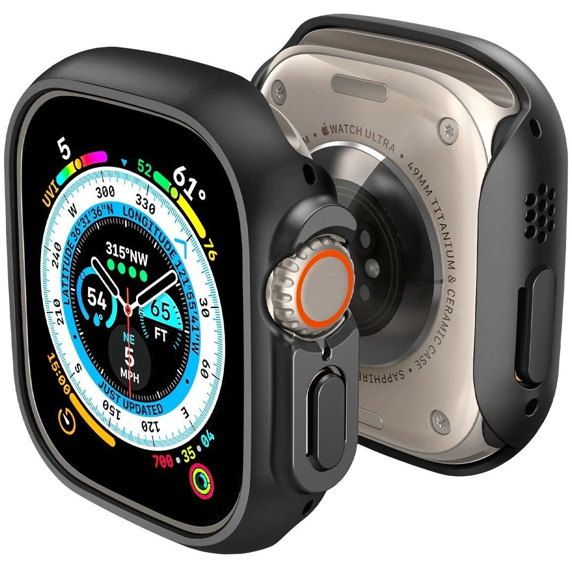 Чехол-накладка Spigen for Apple Watch Ultra (49mm) Thin Fit Black (ACS05458)