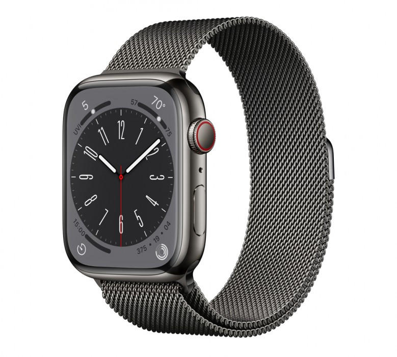 Смарт-часы Apple Watch Series 8 LTE 45mm Graphite Stainless Steel Case with Graphite Mila Loop (MNKX3)