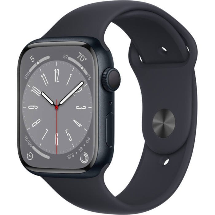 Смарт-часы Apple Watch 8 GPS 45mm Midnight Aluminium w. Midnight Sport Band M/L (MNUL3)