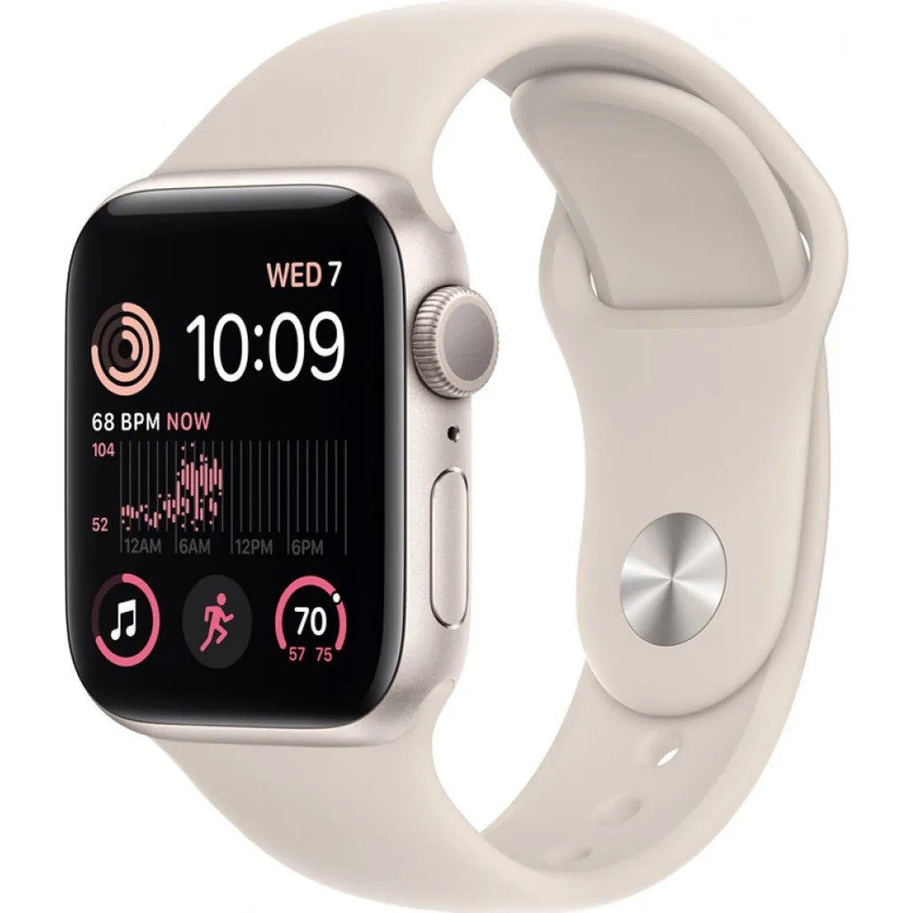 Смарт-часы Apple Watch SE 2 GPS 44mm Starlight Aluminum Case w. Starlight Sport B. M/L (MNTE3)