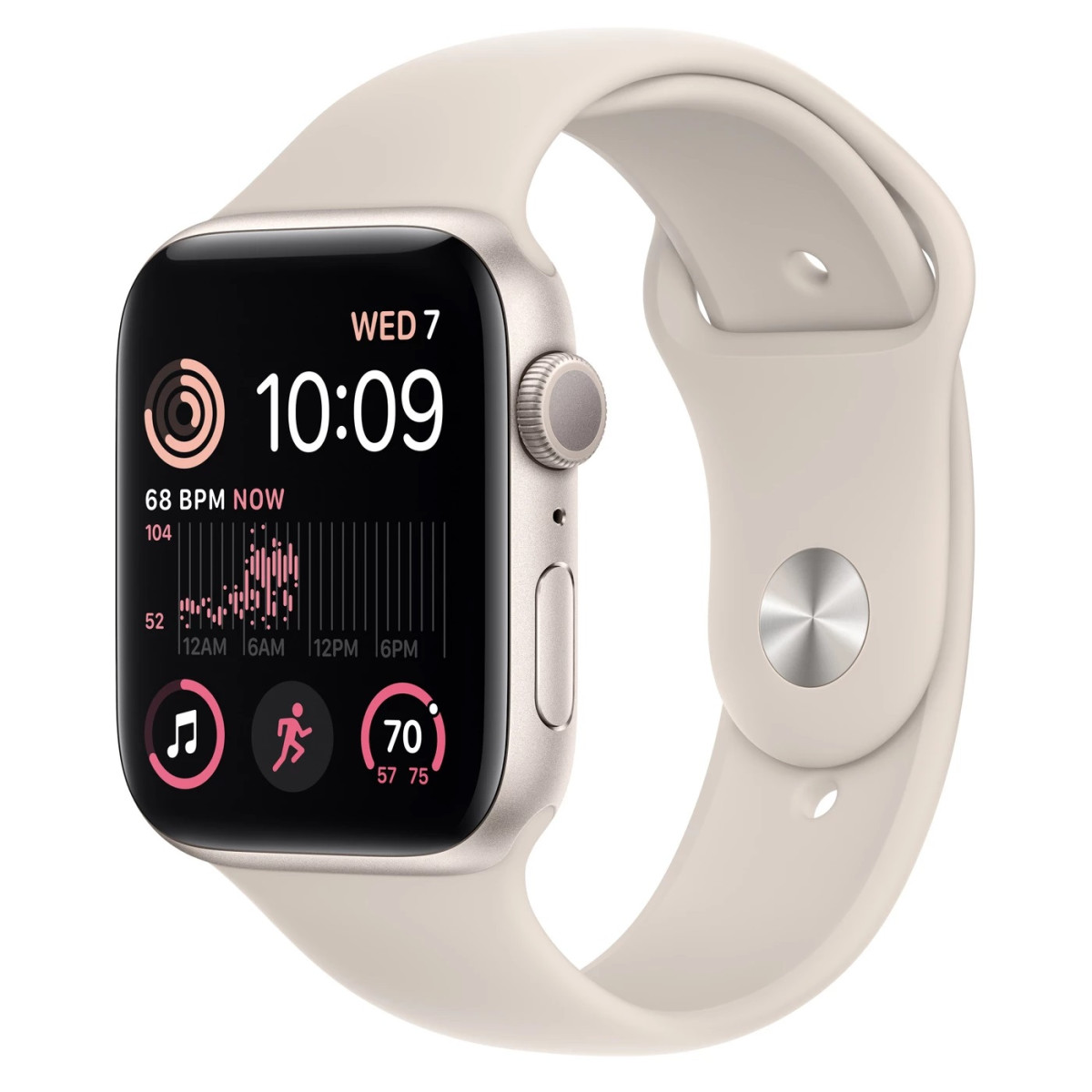 Смарт-часы Apple Watch SE 2 GPS 44mm Starlight Aluminum Case with Starlight Sport Band - S/M (MNTD3)