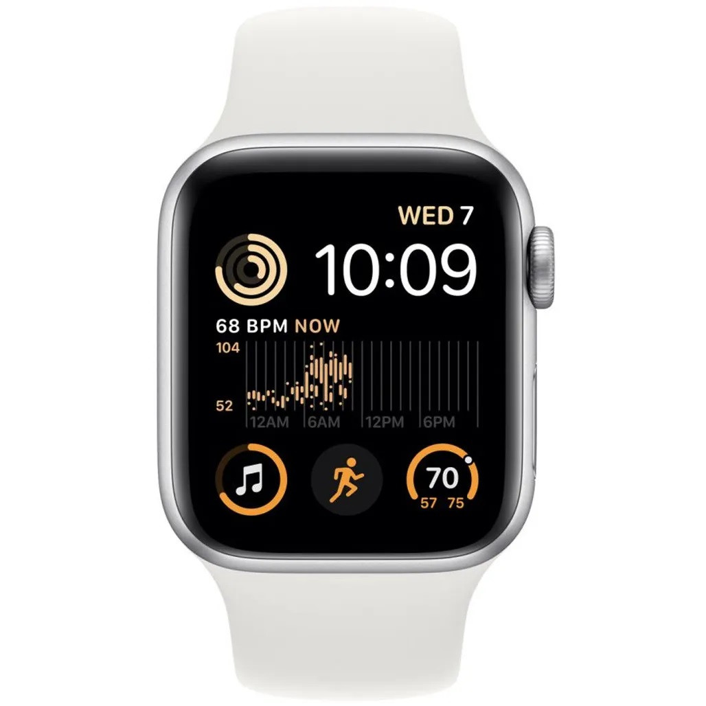 Смарт-годинник Apple Watch SE 2 GPS 40mm Silver Aluminum Case with White Sport Band S/M (MNT93)