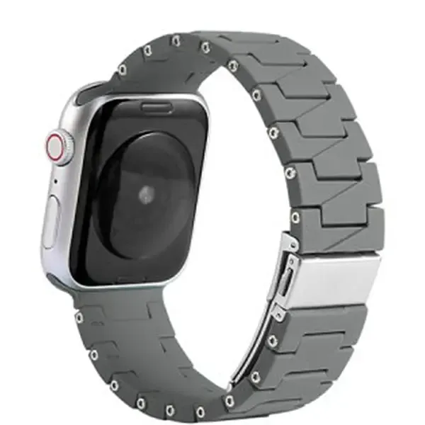 Ремінець Silicone-steel buckle for Apple Watch 38/40/41mm Grey