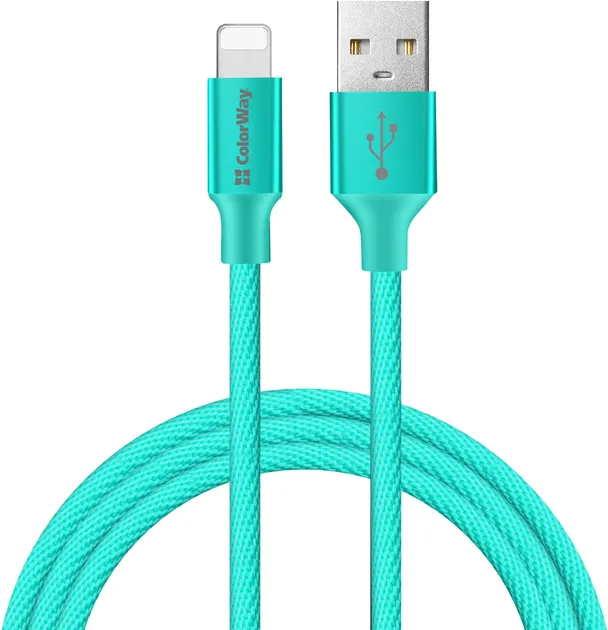 Кабель USB Colorway USB Apple Lightning 2m 2.4A Mint (CW-CBUL007-MT)