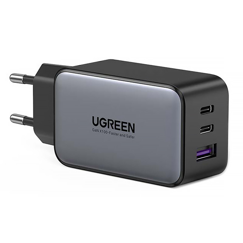 Зарядний пристрій Ugreen CD224 65W USB + 3xType-C PD GaN Charger Black