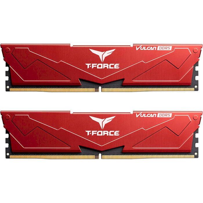 Оперативная память Team 32GB (2x16GB) DDR5 6000MHz T-Force Vulcan Red (FLRD532G6000HC38ADC01)