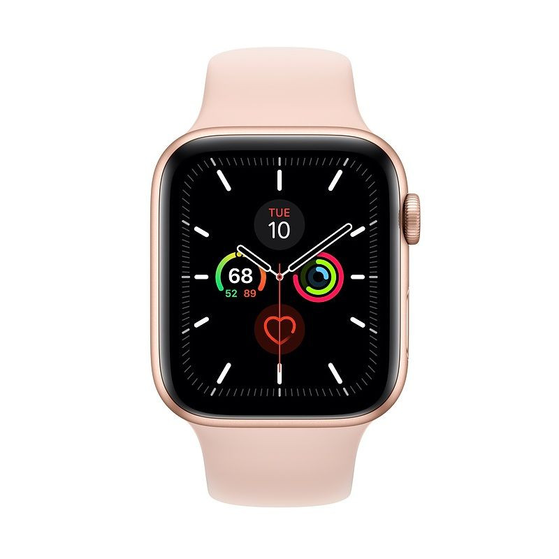 Смарт-годинник Apple Watch 5 GPS 44mm Gold Aluminum Case with Pink Sand Sport Band (MWVE2)