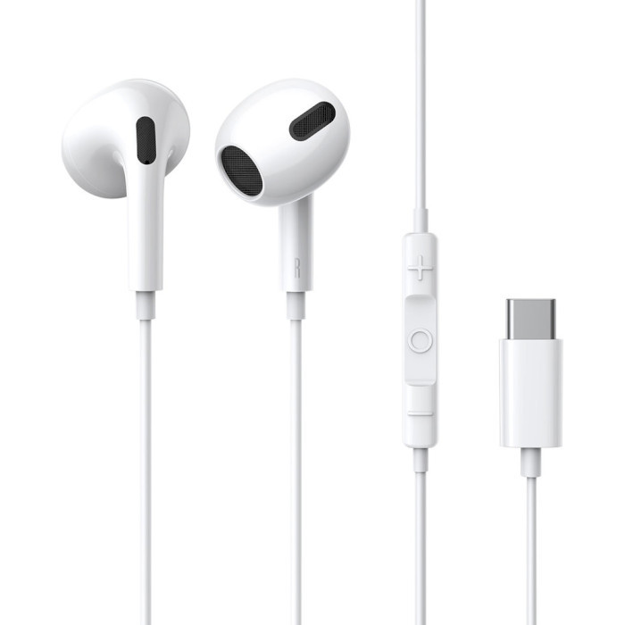 Навушники Baseus Encok Type-C lateral in-ear Wired Earphone C17 White (NGCR010002)