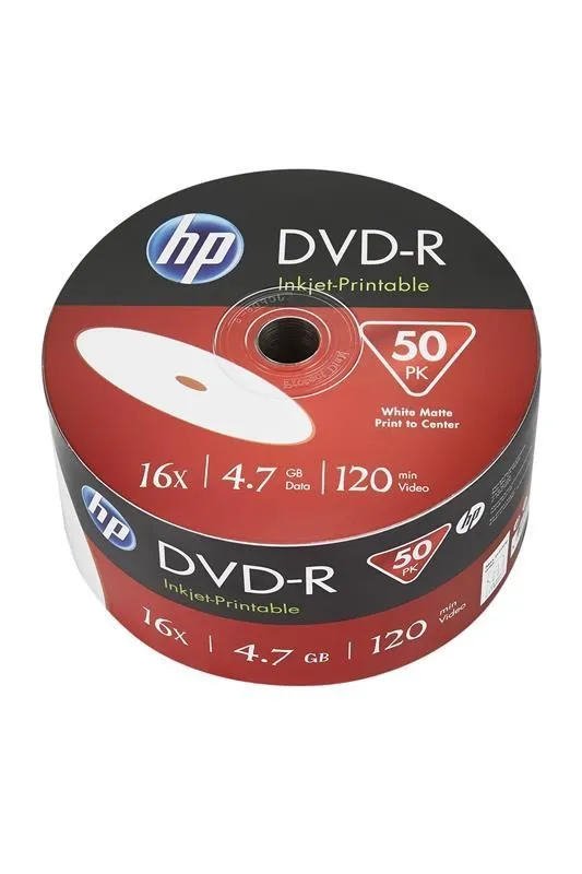 Привод CD DVD HP DVD-R 4.7 GB 16X IJ Print 50 pcs 69302 (69302/DME00070WIP-3)