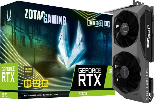 Видеокарта ZOTAC GeForce RTX 3070 8GB GDDR6X Twin Edge OC GAMING LHR (ZT-A30700H-10PLHR)