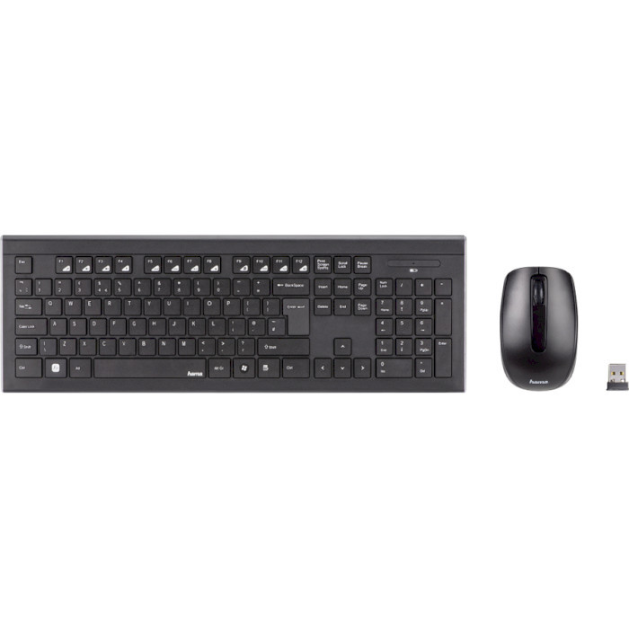 Комплект (клавіатура і мишка) Hama Cortino WL, EN/UKR, Black (89182664)