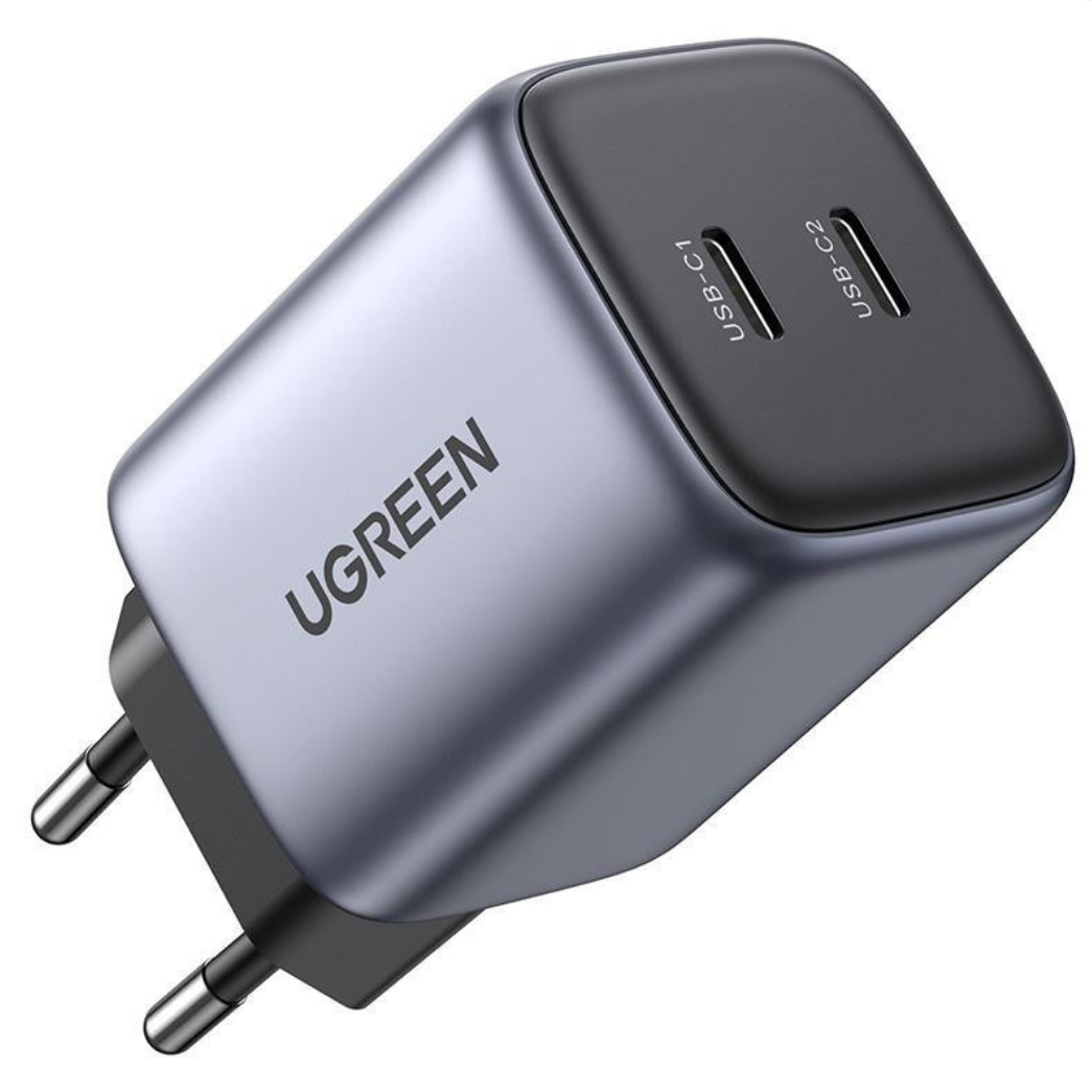 Зарядное устройство Ugreen CD294 Nexode 45W USB 2xType-C PD3.0 QC4.0 Charger Space Gray (90573)