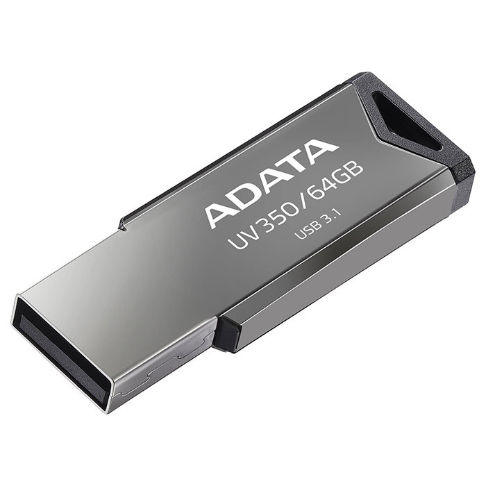Флеш память USB ADATA 64 GB UV350 Metal Black USB 3.1 (AUV350-64G-RBK)