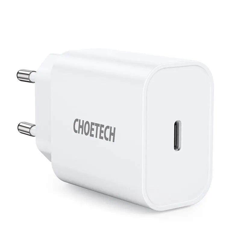 Зарядное устройство Choetech (1USBх3A) Type-C PD20W Charger White (Q5004-V5)