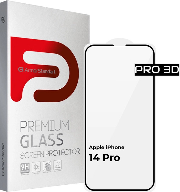 Защитное стекло Armorstandart Pro for Apple iPhone 14 Pro Black, 3D (ARM66355)