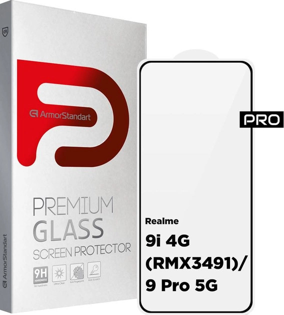 Защитное стекло Armorstandart Pro for Realme 9i 4G (RMX3491)/9 Pro 5G Black (ARM61469)