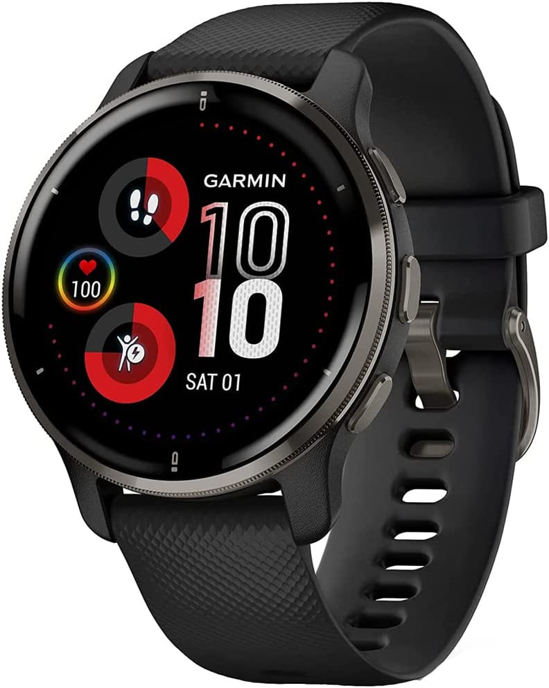 Смарт-годинник Garmin Venu 2 Plus Slate/Black with Black Band (010-02496-51)