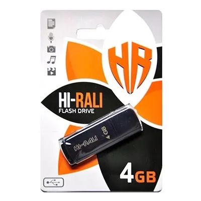 Флеш пам'ять USB Hi-Rali 4 GB Taga series Black (HI-4GBTAGBK)