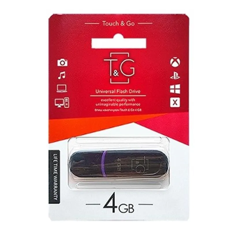 Флеш память USB T&G 4 GB 012 Jet series Black (TG012-4GBBK)