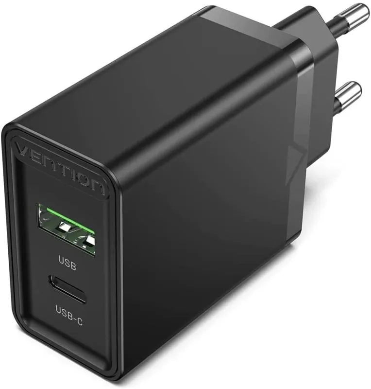 Зарядное устройство Vention USB Type C + QC4.0 18-20W Black (FBBB0-EU)