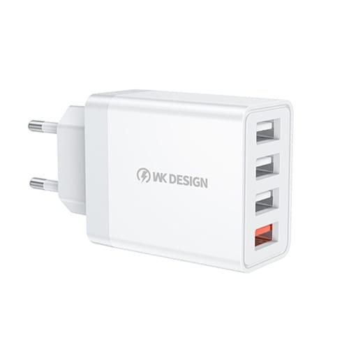 Зарядное устройство WK WP-U125 QC3.0 33W EU 4*USB, White (6941027616512)