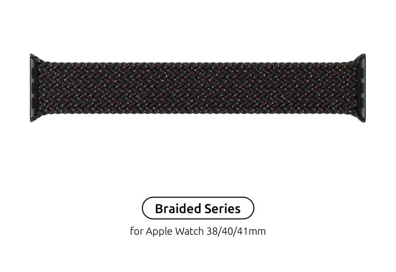 Ремінець для фітнес браслета Armorstandart Braided Solo Loop for Apple Watch 38mm/40mm/41mm Black Unity Size 6 (144 mm) (ARM64896)