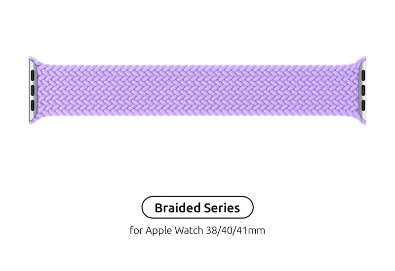 Ремінець для фітнес браслета Armorstandart Braided Solo Loop for Apple Watch 38mm/40mm/41mm Lavender Grey Size 2 (120 mm) (ARM64897)