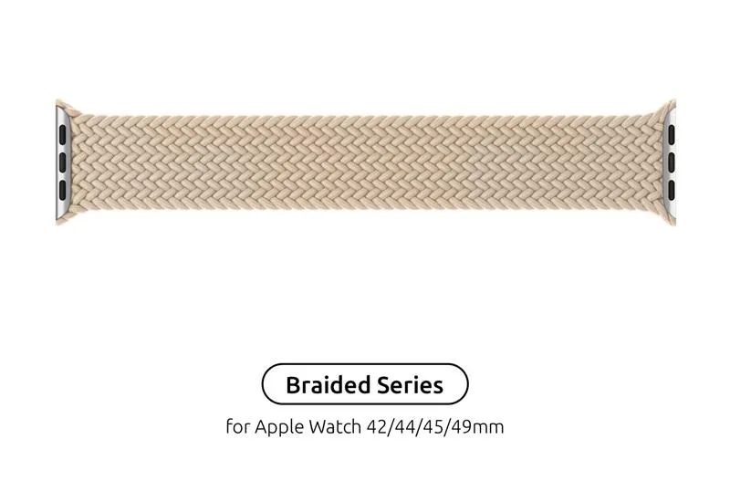 Ремешок для фитнес браслета Armorstandart Braided Solo Loop for Apple Watch 42mm/44mm/45mm/49mm Beige Size 8 (160 mm) (ARM64905)