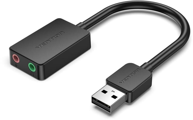 Звуковая карта Vention USB Sound Card 2.0 Channel 0.15m Black (CDYB0)
