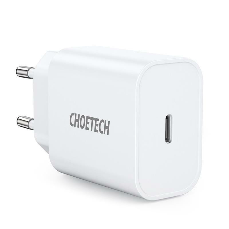 Зарядное устройство Choetech (1USBх3A) Type-C PD20W Charger White (Q5004-V5)