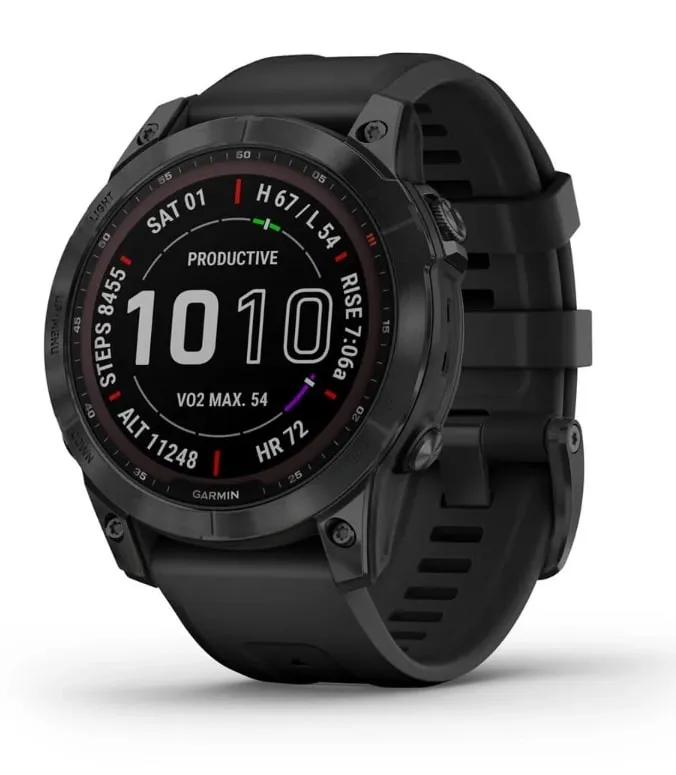 Смарт-годинник Garmin Fenix 7 Sapphire Solar Black DLC Titanium with Black Band (010-02540-47)