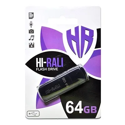 Флеш пам'ять USB Hi-Rali 64 GB Taga Series USB 2.0 Black (HI-64GBTAGBK)