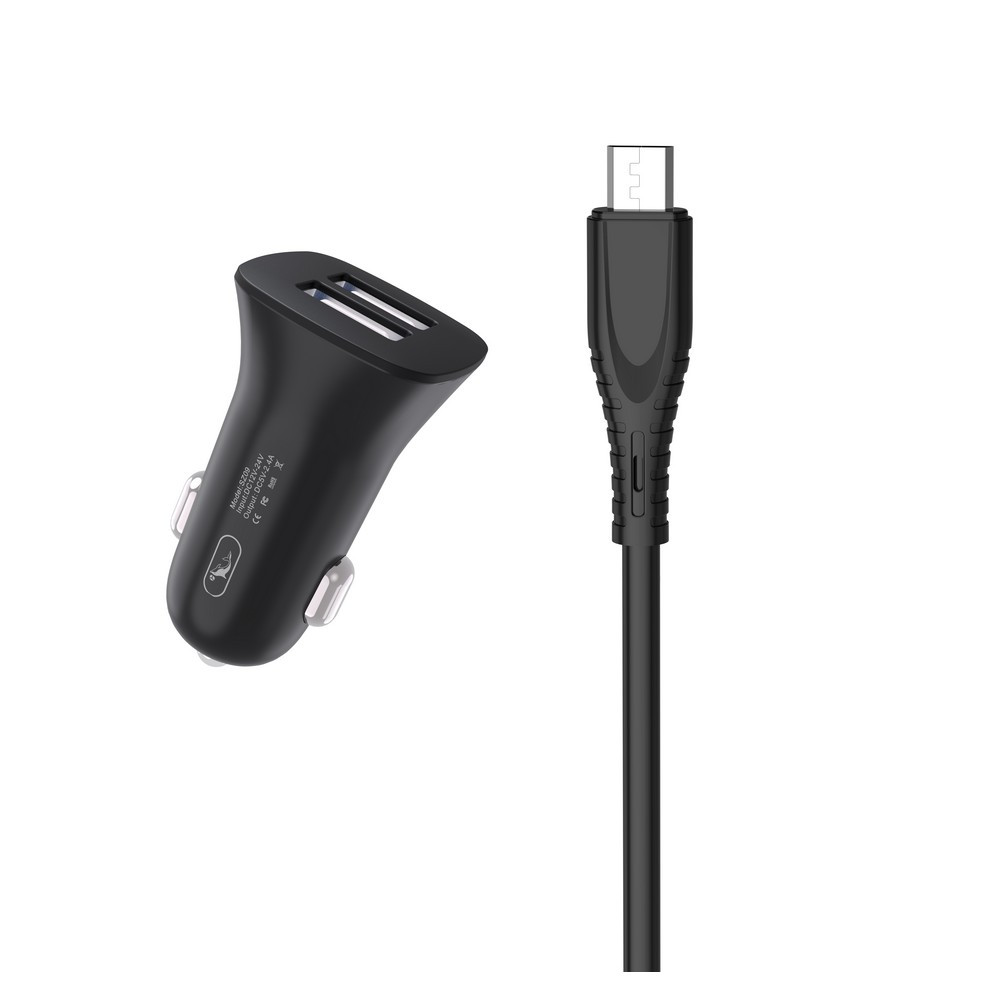 Зарядний пристрій SkyDolphin SZ09V 2USB, 3.4A Black (AZP-000111) + cable microUSB