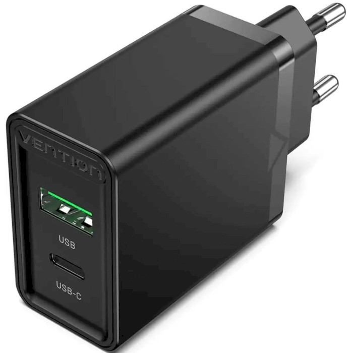 Зарядний пристрій Vention USB Type C + QC4.0 18-20W Black (FBBB0-EU)