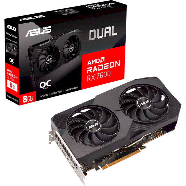 Видеокарта Asus Dual Radeon RX 7600 OC Edition 8GB GDDR6 (DUAL-RX7600-O8G)
